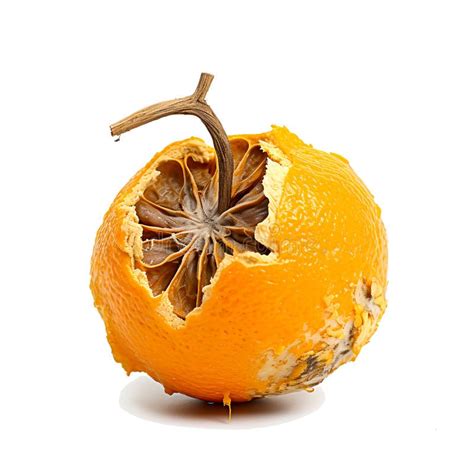 Decomposing Rotten Orange Unhealthy Eating Concept In Spoiled Citrus