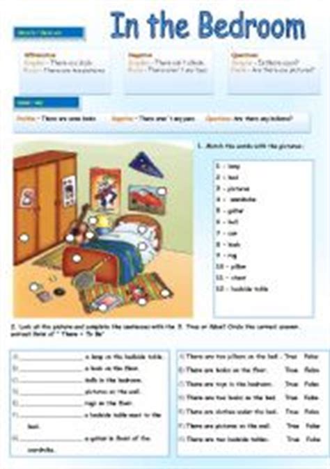 My room is my favorite place on earth because it is light, and it is a place of comfort and quiet. bedroom - ESL worksheet by mariarosam
