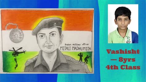 Indian Military Officer Mitali Madhumita Jidrawn By Vashisht 4th Class