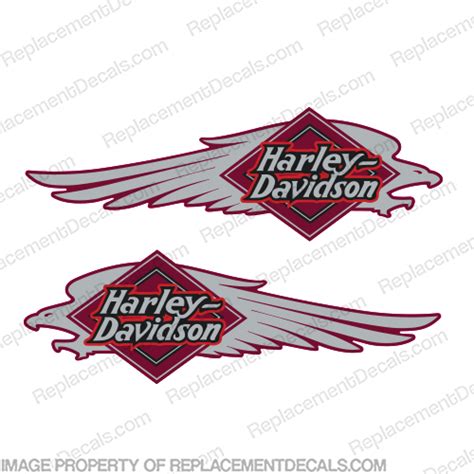 Harley Davidson Fxstc Softail Decals Silver Red Set Of 2 Fuel