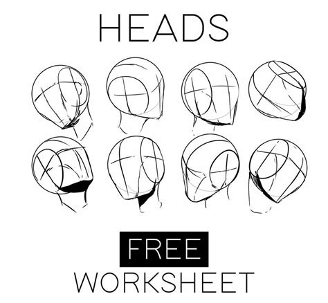 How To Draw The Head From Any Angle Worksheets Pdf Printable