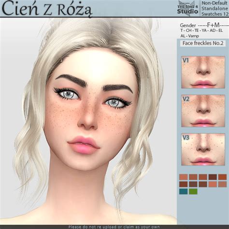 Face Freckles Fits With Blush No2 Cien Z Roza The Sims Sims Cc