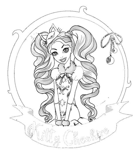 Ever after high coloring pages for kids kids coloring couple poses reference most popular cartoons monster high characters fairy coloring pages raven queen miraculous ladybug ever after high dragon games raven queen, apple white, darling charming & holly o'hair. Kitty-Cheshire-coloring page! | Рисунки, Наброски