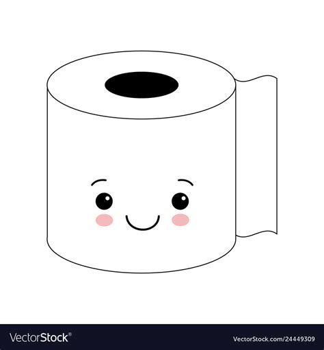 Funny Happy Cute Smiling Toilet Paper Flat Vector Image