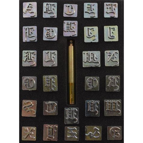 34 19mm Old English Font Alphabet Leather Stamp Set Etsy