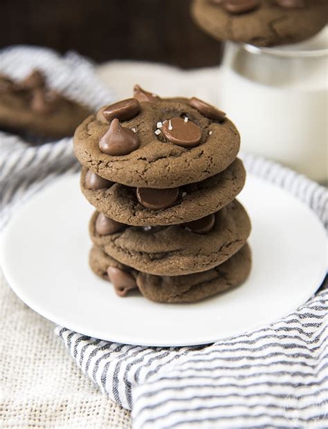 Sift your flour and cocoa powder together, along with baking powder, into a large bowl. Double Chocolate Chip Cookies - Like Mother Like Daughter