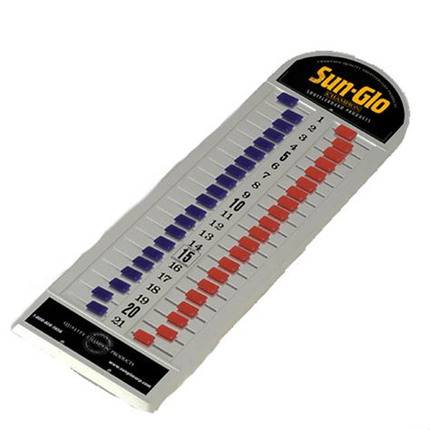 Sun Glo Shuffleboard Scoreboard Redblue Game Room Guys