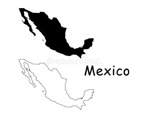 Mapa Editable Detallado Del País Mexicano Ilustración Del Vector