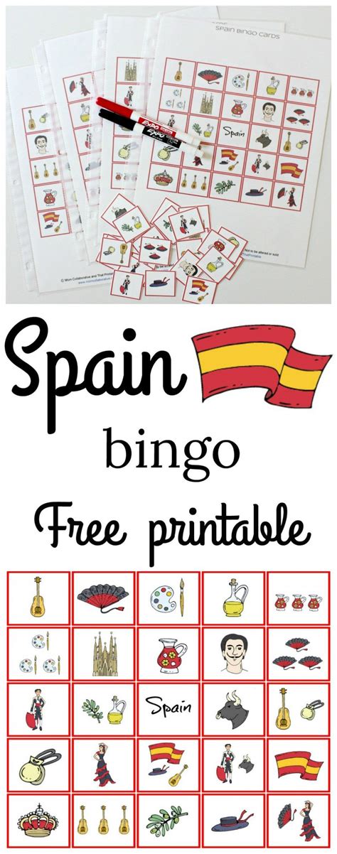 Spain Bingo Game Free Printable Geography Activities Printable Bingo Cards