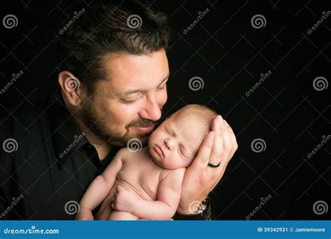 Father With Newborn Baby Stock Image Image Of Close 39342931