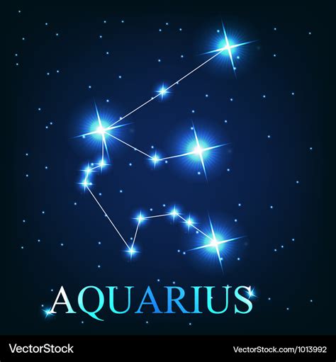 The Aquarius Zodiac Sign Of The Beautiful Bright Vector Image