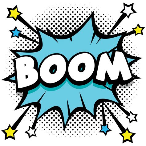 boom Pop art comic speech bubbles book sound effects 12945005 Vector