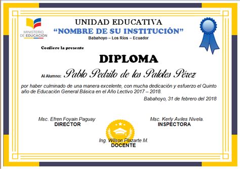 Collection Of Modelos De Certificados Escolares Gratis Diploma De