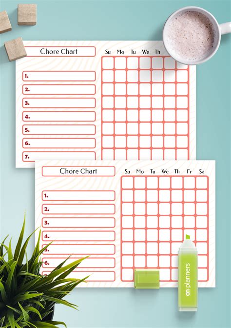 Download Printable Weekly Chore Chart Template Pdf