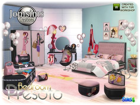 Sims 4 Ccs The Best Presoto Bedroom Girly By Jomsims