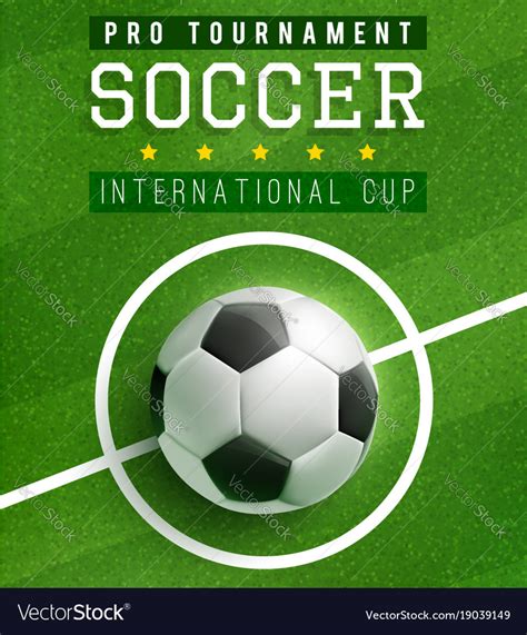 Football Match Poster Template With Soccer Ball Vector Image