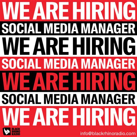 we are hiring social media manager