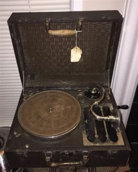 Victrola Phonograph Vtg Record Player Talking Album Wind Up Works