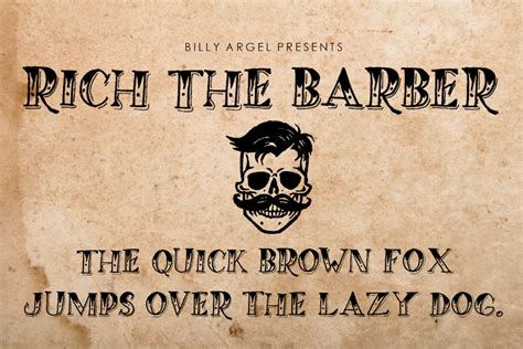 RICH THE BARBER Font Billy Argel Fonts FontSpace