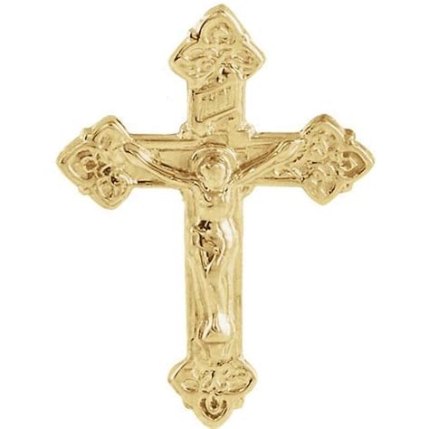 14kt Yellow Crucifix Lapel Pin 1750x13 The Catholic Company