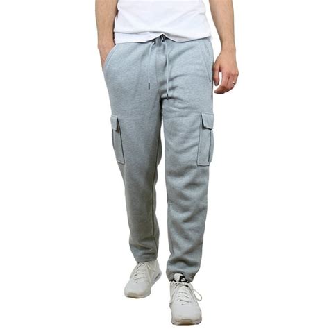 Galaxy By Harvic Mens Fleece Cargo Sweatpants With Open Bottom
