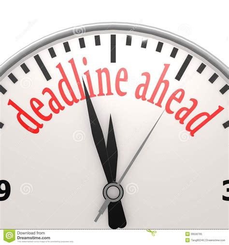 Deadline Ahead Clock Stock Illustration Illustration Of Deadline