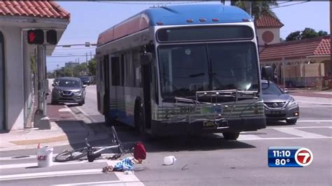 Bicyclist Hospitalized After Being Hit By Transit Bus In Miami Wsvn 7news Miami News