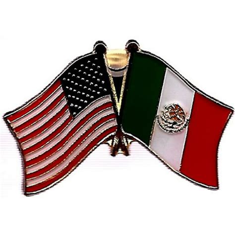 Box Of 12 Mexico And Us Crossed Flag Lapel Pins Mexican And American