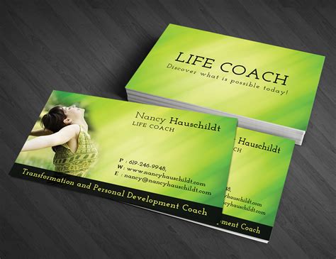 Finally, once you have your business name, i'd also grab the url for your own name, so you own it for the future. Business Card Design for Nancy Hauschildt Life Coaching by ...
