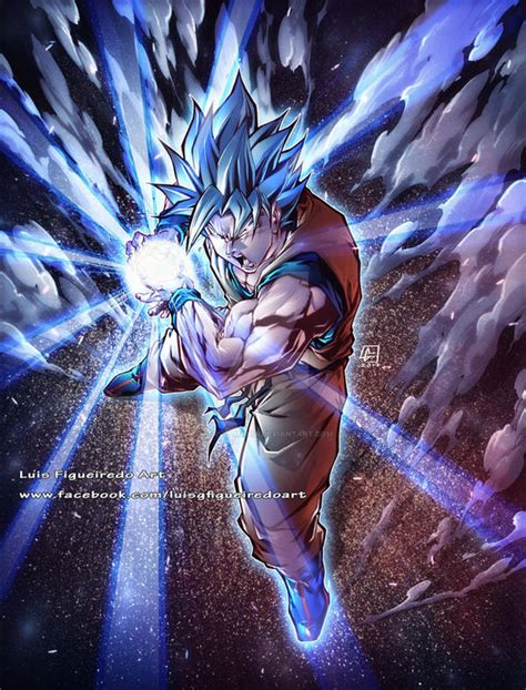 Goku Super Saiyan God Blue Commission By Marvelmania On Deviantart