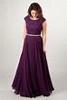 modest prom dresses in purple with a sheath style at LatterDayBride ...