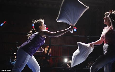 Inaugural Pillow Fight World Cup Is Fought In New York Daily Mail Online