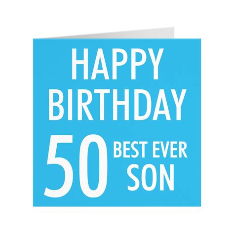 Son 50th Birthday Card Happy Birthday Best Etsy
