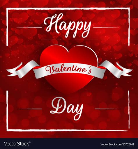 Happy Valentines Day Background With Party Poster Vector Image