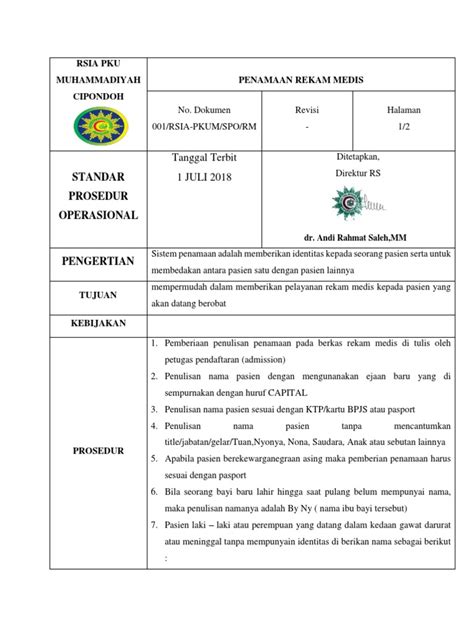 Apa itu rekam medis (manajemen informasi kesehatan)? sop rekam medis