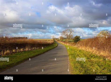 A Scenic Country Road Through The Scenic Farmland Of The Yorkshire