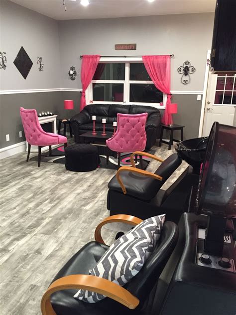 Garage To Salon Salon In 2019 Beauty Salon Decor Home Salon Decor