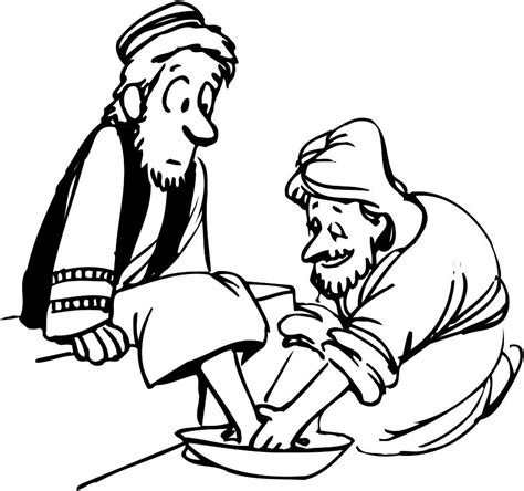 Jesus Washing Feet Coloring Page Coloring Pages Clip Art Clip Art
