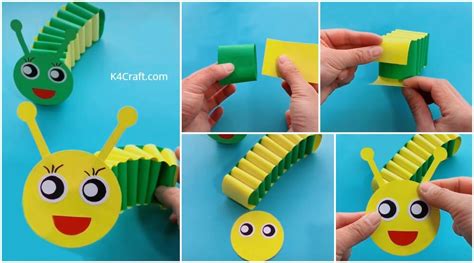 Paper Caterpillar Craft For Kids Step By Step Tutorial K4 Craft