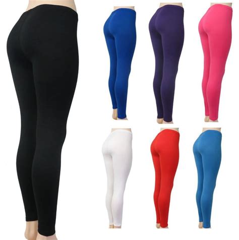 48 Bulk Womens Fashion Leggings Assorted Solid Colors At