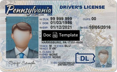 Pennsylvania Driver License Template Psd Psd Templates