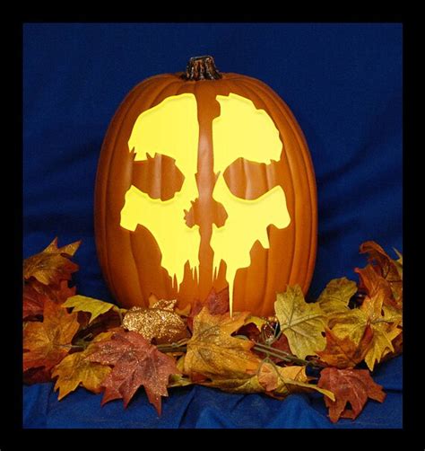 Call Of Duty Ghost Skull Hand Carved On A Foam Pumpkin