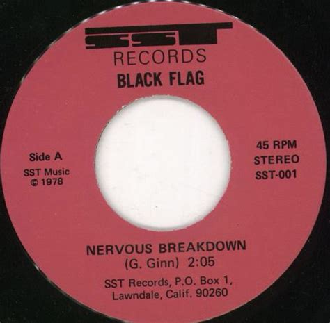 Black Flag Nervous Breakdown 5th Us 7 Vinyl Single 7 Inch Record