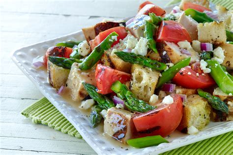 Grilled Chicken And Asparagus Panzanella Salad Briannas Salad Dressings