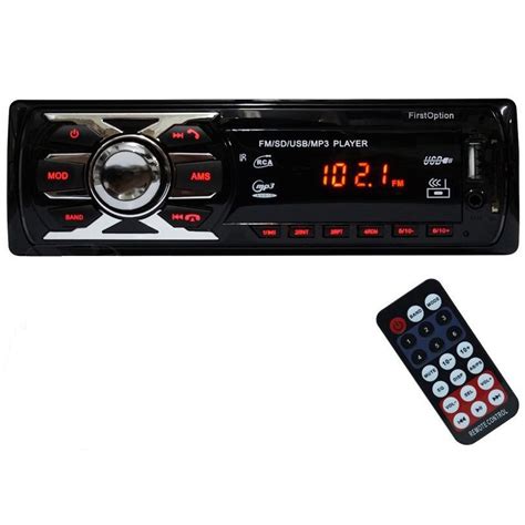 Auto Rádio Som Mp3 Player Automotivo Carro Bluetooth Fm Sd Usb Controle