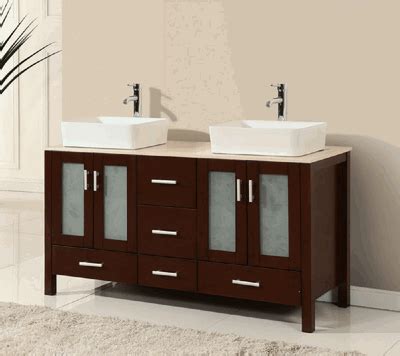 A wide variety of bathroom vanity vessel sinks options are available to you, such as project solution capability, design style, and color. 58 inch Bathroom Vanity Vessel Double Sink Top Cherry S2415