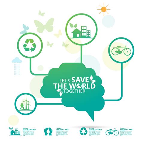 Green Lets Save The World Eco Poster Download Free Vectors Clipart