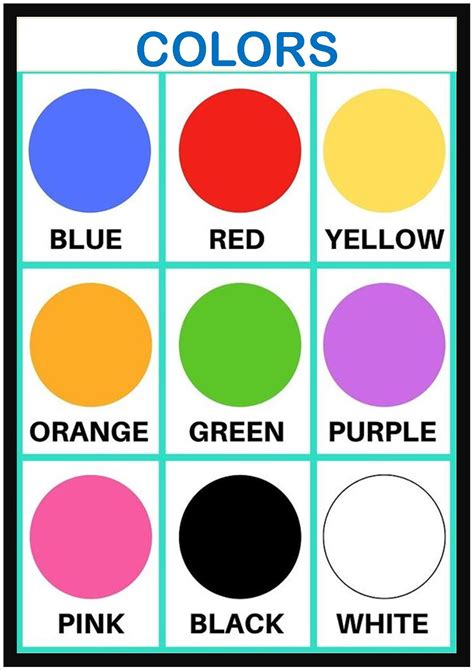 Colors Chart A4 Size Lazada Ph