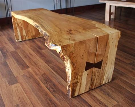 Sold Live Edge Splated Maple Waterfall Table With Black