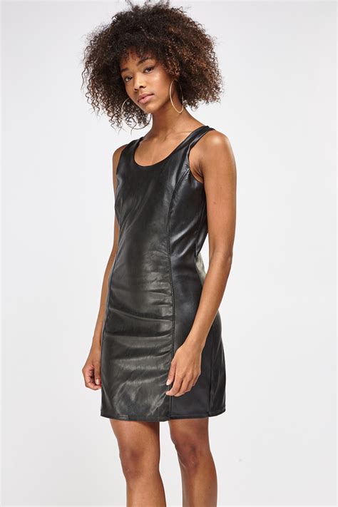 Faux Leather Shift Dress Just 7